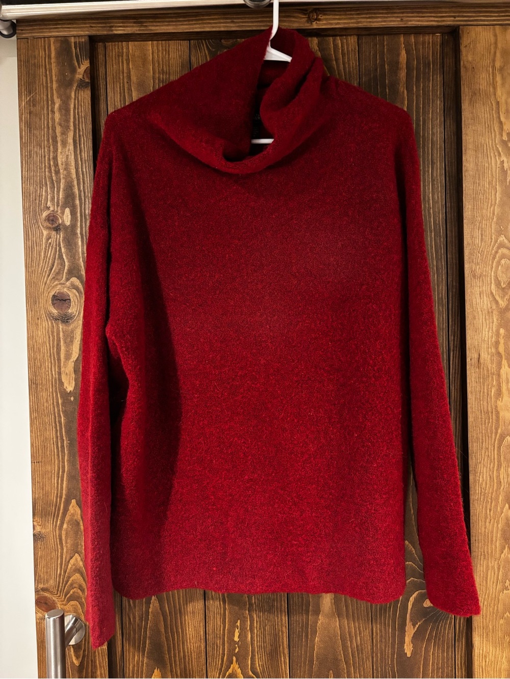 Eileen Fisher Funnel Neck Boucle Sweater Merino Wool and Alpaca-blend Medium